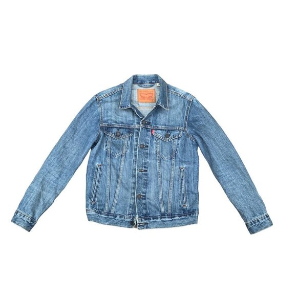 BUNDLE of 3 Vintage Levi's Trucker Denim Jackets - Blue Black Gray - Picture 6 of 13